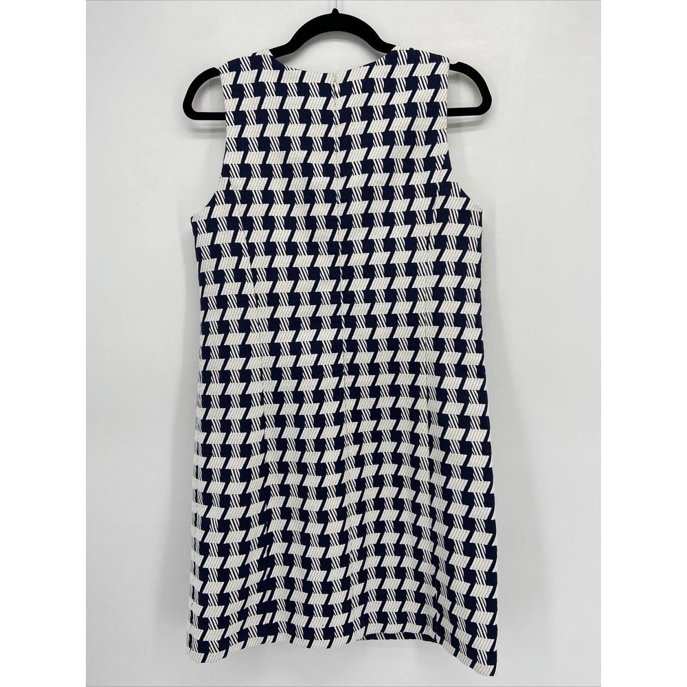 Ann Taylor Factory Blue White Herringbone Dress - Picture 4 of 6